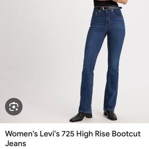 Levi’s 725 high-rise bootcut denim jeans size 26